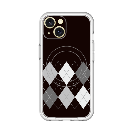 スリムプロテクションプレミアムケース with MagSafe［ Nordic Argyle - Black ］
