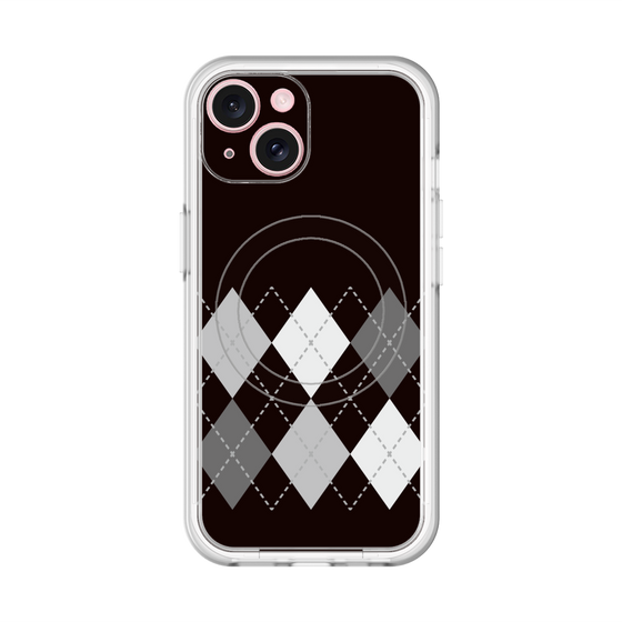 スリムプロテクションプレミアムケース with MagSafe［ Nordic Argyle - Black ］
