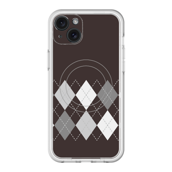 スリムプロテクションプレミアムケース with MagSafe［ Nordic Argyle - Black ］
