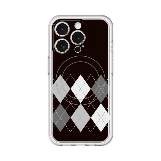 スリムプロテクションプレミアムケース with MagSafe［ Nordic Argyle - Black ］
