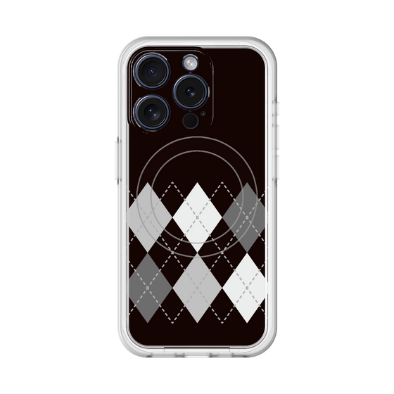 スリムプロテクションプレミアムケース with MagSafe［ Nordic Argyle - Black ］