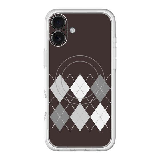 スリムプロテクションプレミアムケース with MagSafe［ Nordic Argyle - Black ］