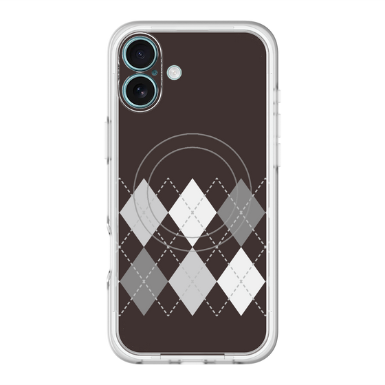 スリムプロテクションプレミアムケース with MagSafe［ Nordic Argyle - Black ］