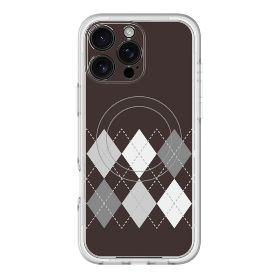 スリムプロテクションプレミアムケース with MagSafe［ Nordic Argyle - Black ］