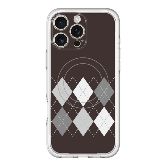 スリムプロテクションプレミアムケース with MagSafe［ Nordic Argyle - Black ］