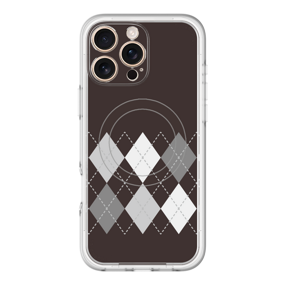 スリムプロテクションプレミアムケース with MagSafe［ Nordic Argyle - Black ］