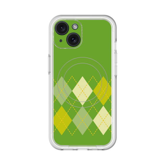 スリムプロテクションプレミアムケース with MagSafe［ Nordic Argyle - Green ］