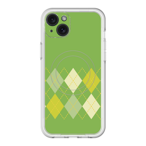 スリムプロテクションプレミアムケース with MagSafe［ Nordic Argyle - Green ］