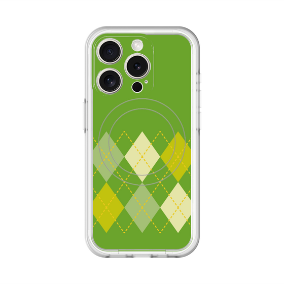 スリムプロテクションプレミアムケース with MagSafe［ Nordic Argyle - Green ］