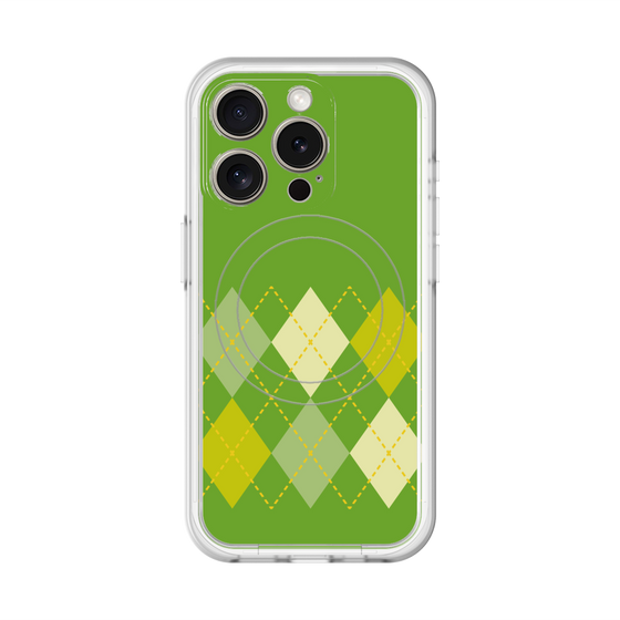 スリムプロテクションプレミアムケース with MagSafe［ Nordic Argyle - Green ］