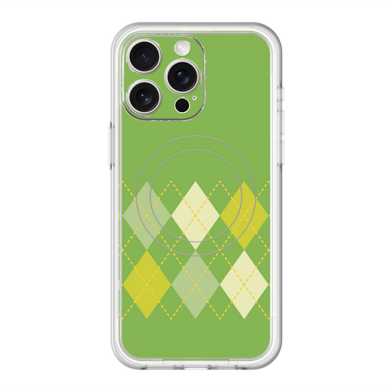 スリムプロテクションプレミアムケース with MagSafe［ Nordic Argyle - Green ］