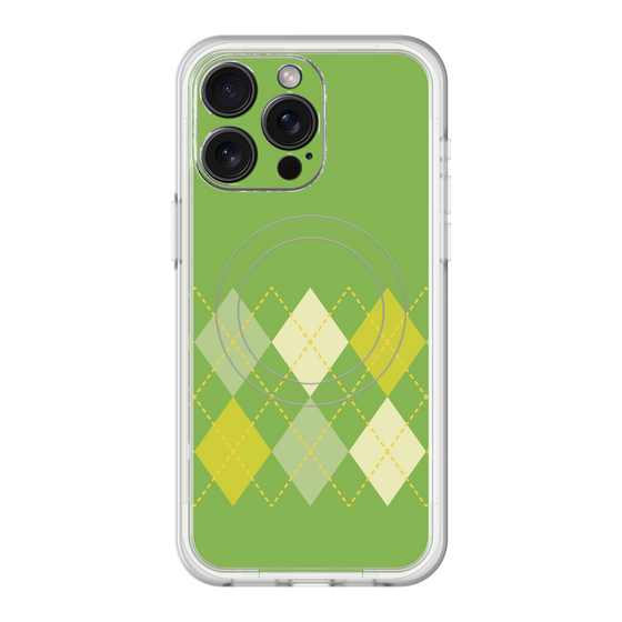スリムプロテクションプレミアムケース with MagSafe［ Nordic Argyle - Green ］
