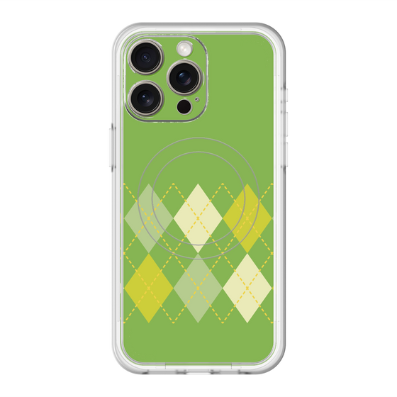 スリムプロテクションプレミアムケース with MagSafe［ Nordic Argyle - Green ］