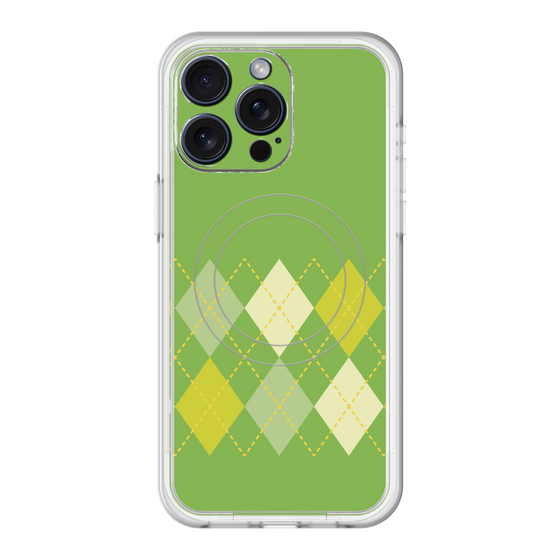 スリムプロテクションプレミアムケース with MagSafe［ Nordic Argyle - Green ］