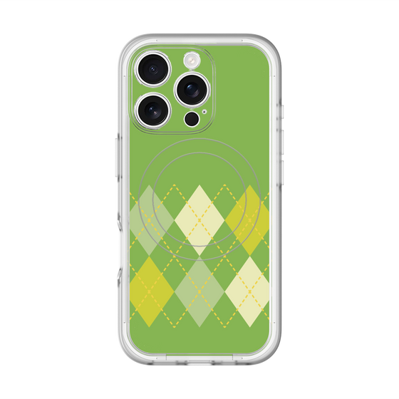 スリムプロテクションプレミアムケース with MagSafe［ Nordic Argyle - Green ］