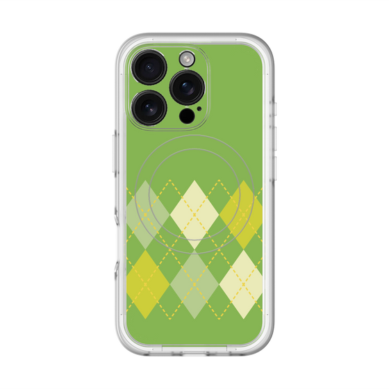スリムプロテクションプレミアムケース with MagSafe［ Nordic Argyle - Green ］