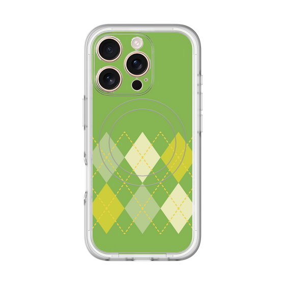 スリムプロテクションプレミアムケース with MagSafe［ Nordic Argyle - Green ］