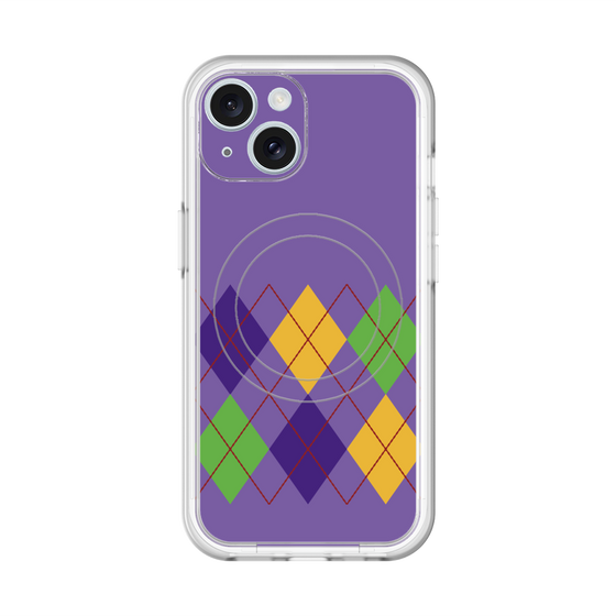 スリムプロテクションプレミアムケース with MagSafe［ Nordic Argyle - Purple ］