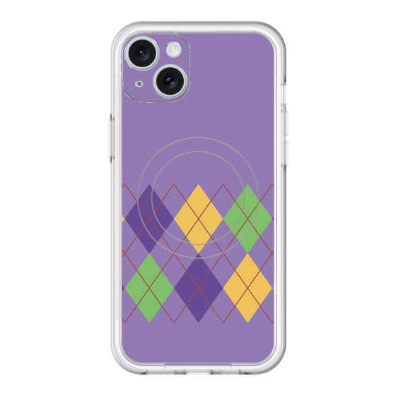 スリムプロテクションプレミアムケース with MagSafe［ Nordic Argyle - Purple ］