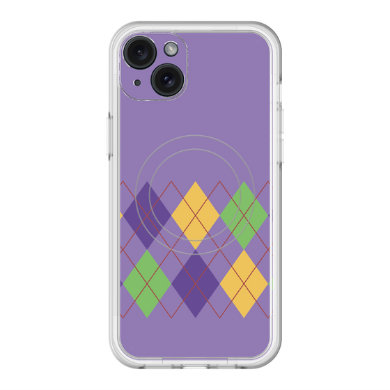 スリムプロテクションプレミアムケース with MagSafe［ Nordic Argyle - Purple ］