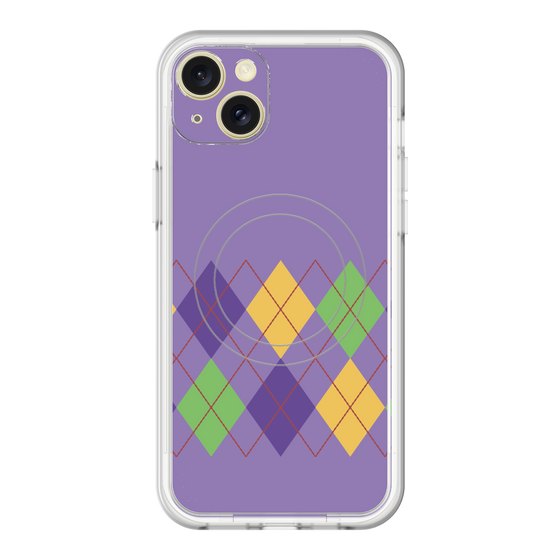 スリムプロテクションプレミアムケース with MagSafe［ Nordic Argyle - Purple ］