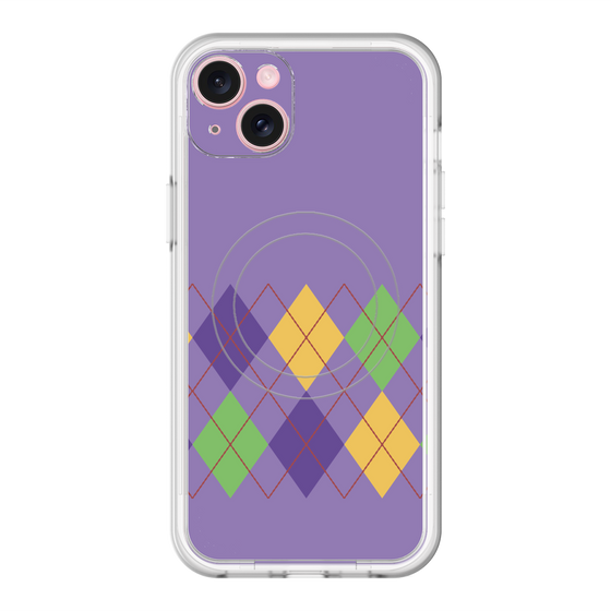 スリムプロテクションプレミアムケース with MagSafe［ Nordic Argyle - Purple ］