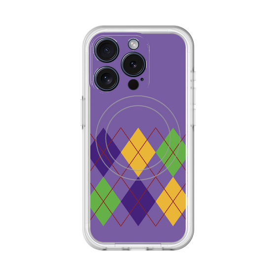 スリムプロテクションプレミアムケース with MagSafe［ Nordic Argyle - Purple ］