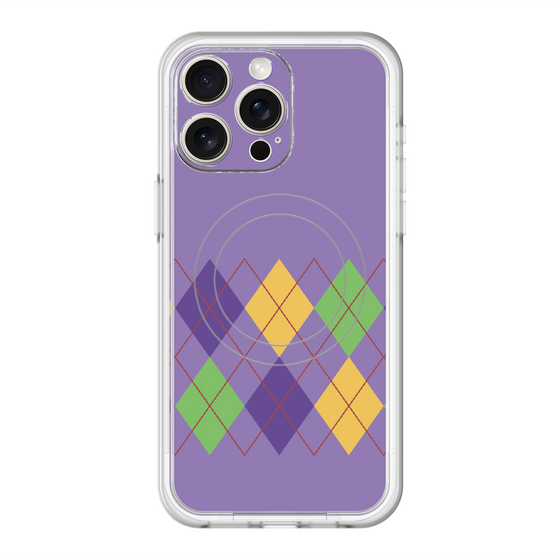 スリムプロテクションプレミアムケース with MagSafe［ Nordic Argyle - Purple ］