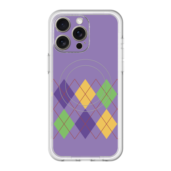 スリムプロテクションプレミアムケース with MagSafe［ Nordic Argyle - Purple ］