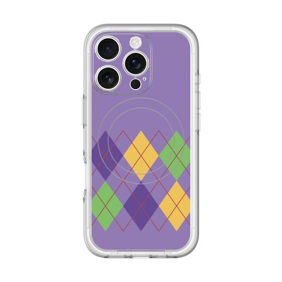 スリムプロテクションプレミアムケース with MagSafe［ Nordic Argyle - Purple ］