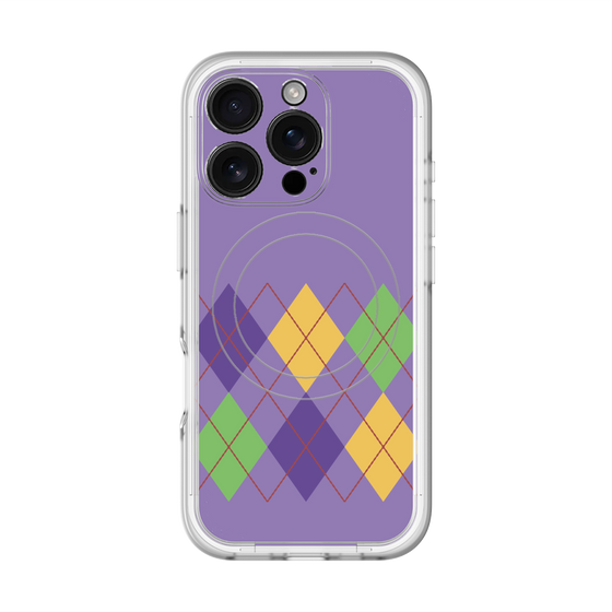 スリムプロテクションプレミアムケース with MagSafe［ Nordic Argyle - Purple ］