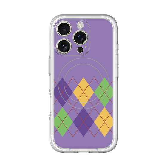 スリムプロテクションプレミアムケース with MagSafe［ Nordic Argyle - Purple ］