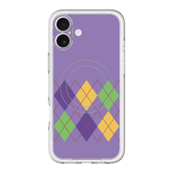スリムプロテクションプレミアムケース with MagSafe［ Nordic Argyle - Purple ］