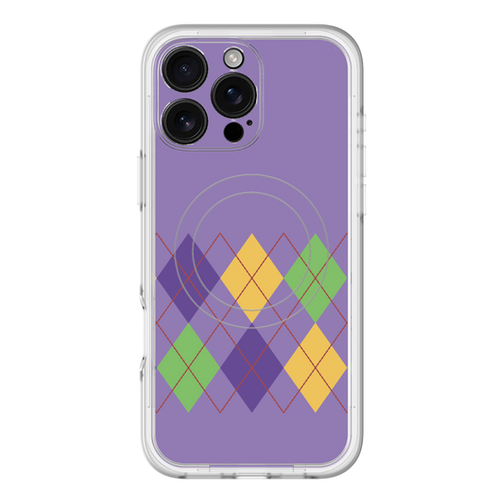 スリムプロテクションプレミアムケース with MagSafe［ Nordic Argyle - Purple ］