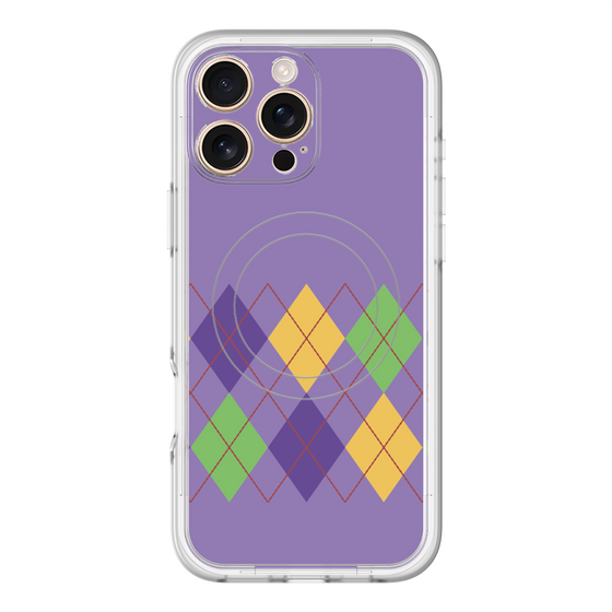 スリムプロテクションプレミアムケース with MagSafe［ Nordic Argyle - Purple ］
