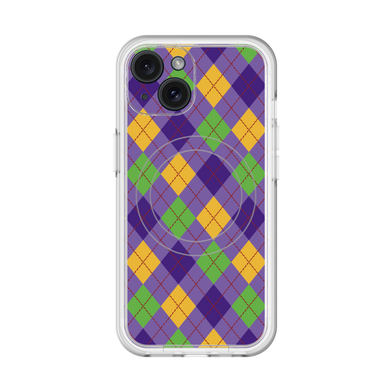 スリムプロテクションプレミアムケース with MagSafe［ Argyle - Purple ］