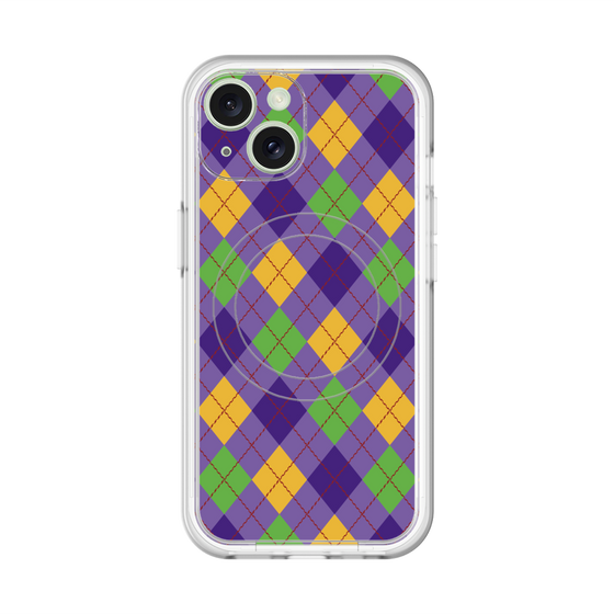 スリムプロテクションプレミアムケース with MagSafe［ Argyle - Purple ］