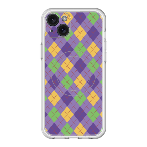 スリムプロテクションプレミアムケース with MagSafe［ Argyle - Purple ］