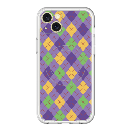 スリムプロテクションプレミアムケース with MagSafe［ Argyle - Purple ］