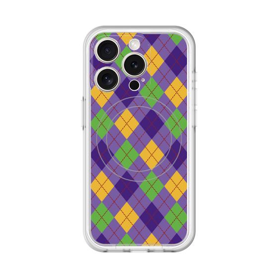 スリムプロテクションプレミアムケース with MagSafe［ Argyle - Purple ］