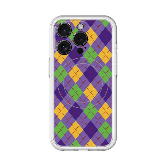 スリムプロテクションプレミアムケース with MagSafe［ Argyle - Purple ］