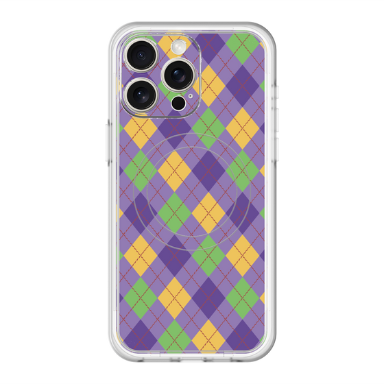 スリムプロテクションプレミアムケース with MagSafe［ Argyle - Purple ］