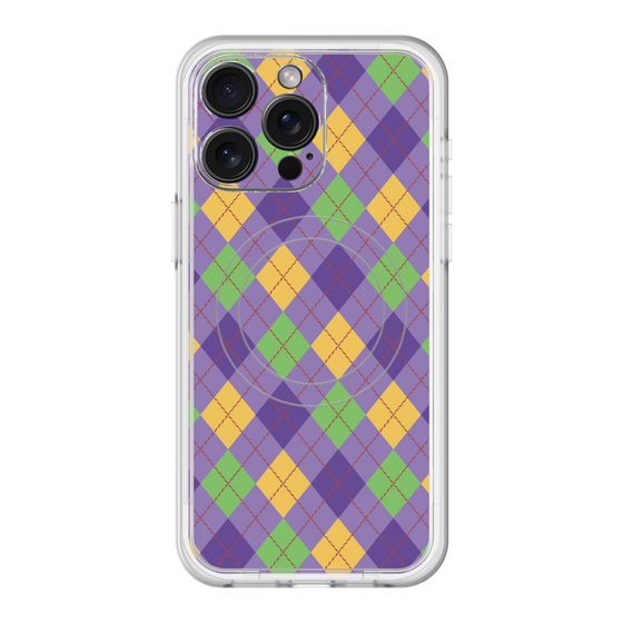 スリムプロテクションプレミアムケース with MagSafe［ Argyle - Purple ］