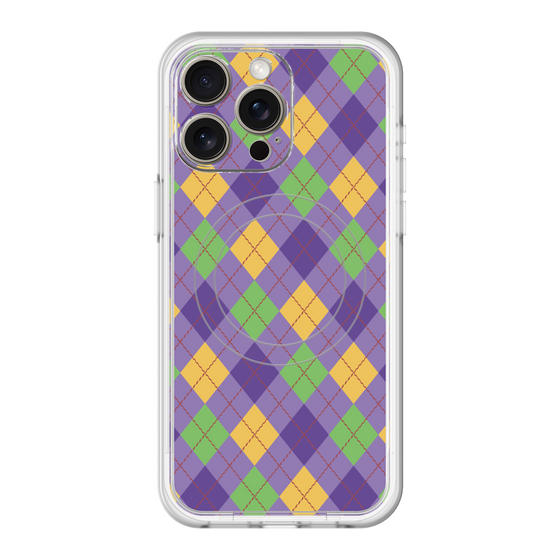 スリムプロテクションプレミアムケース with MagSafe［ Argyle - Purple ］