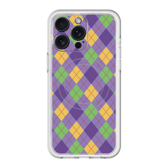 スリムプロテクションプレミアムケース with MagSafe［ Argyle - Purple ］