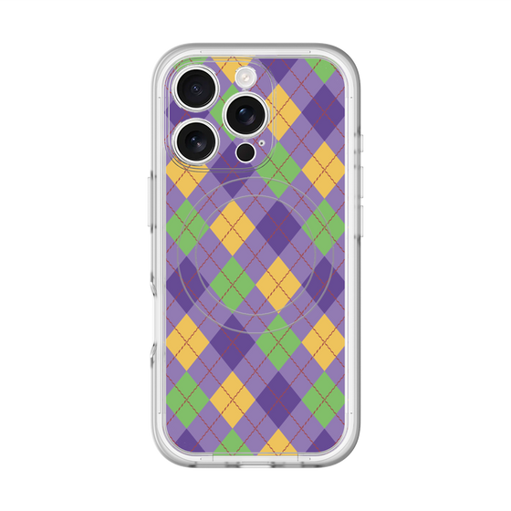 スリムプロテクションプレミアムケース with MagSafe［ Argyle - Purple ］