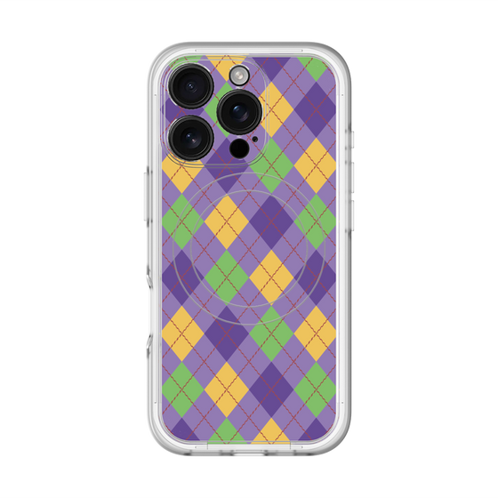 スリムプロテクションプレミアムケース with MagSafe［ Argyle - Purple ］