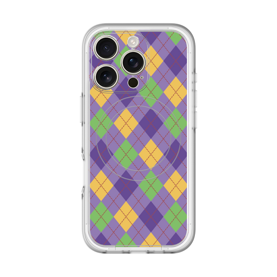 スリムプロテクションプレミアムケース with MagSafe［ Argyle - Purple ］