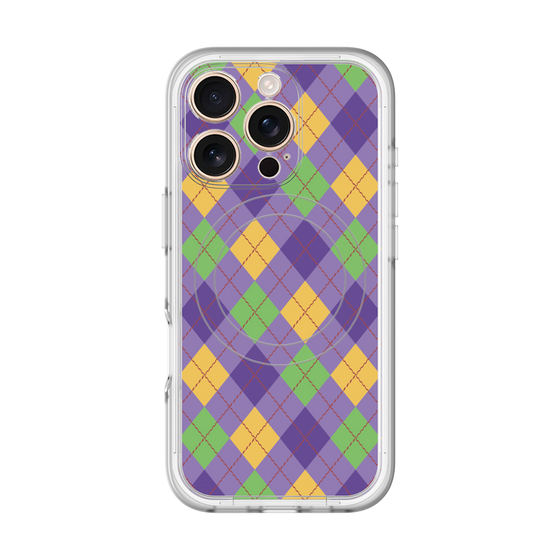 スリムプロテクションプレミアムケース with MagSafe［ Argyle - Purple ］