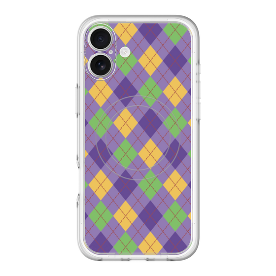 スリムプロテクションプレミアムケース with MagSafe［ Argyle - Purple ］